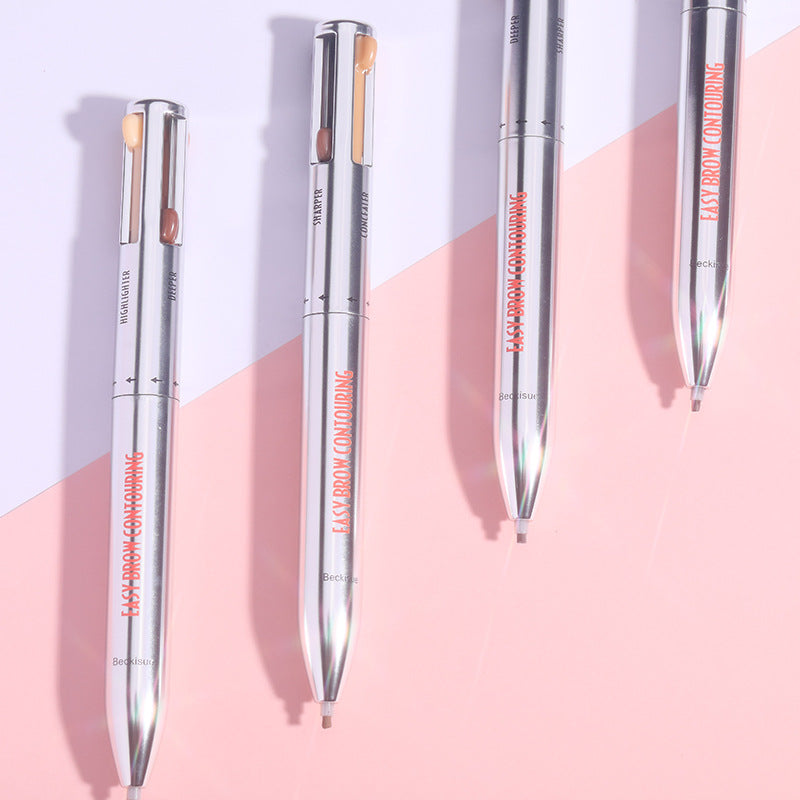 4-in-1 Automatic Pomade Eyebrow Pencil One Pencil, Four Pieces, Rotating, Four Colors, Waterproof, Colorshift