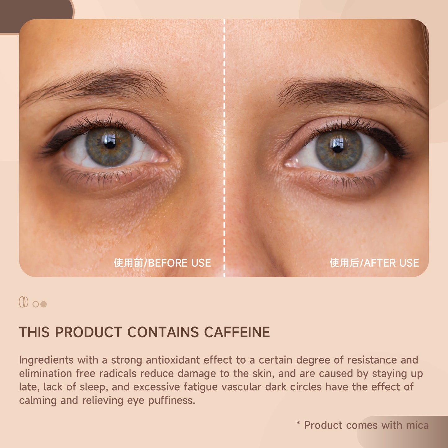 Caffeine Eye Cream Stick Reduces Dark Circles and Puffiness Reduces Fine Lines and Blemishes 7g