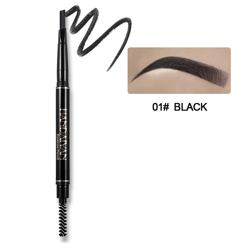 5-Color Auto Rotating Eyebrow Pencil Non-Smudge Triangle Dual Ends Waterproof Eyebrow Pencil