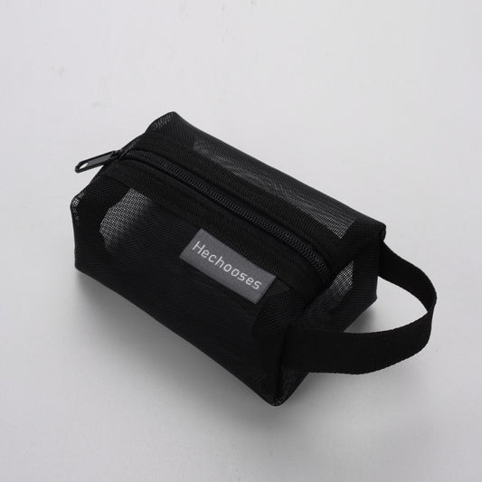 2 pcs. Simple nylon three-dimensional square mesh coin purse large capacity key bag card bag change bag transparent organizer bag