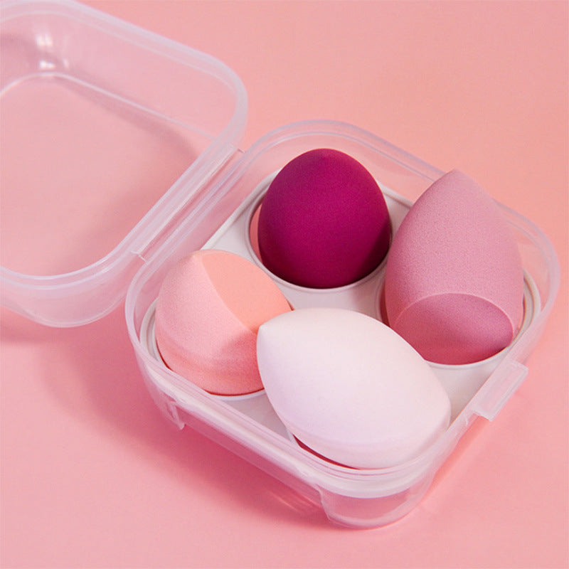 Quad Egg Carton 4pcs Beauty Eggs Cosmetic Powder Puff Set