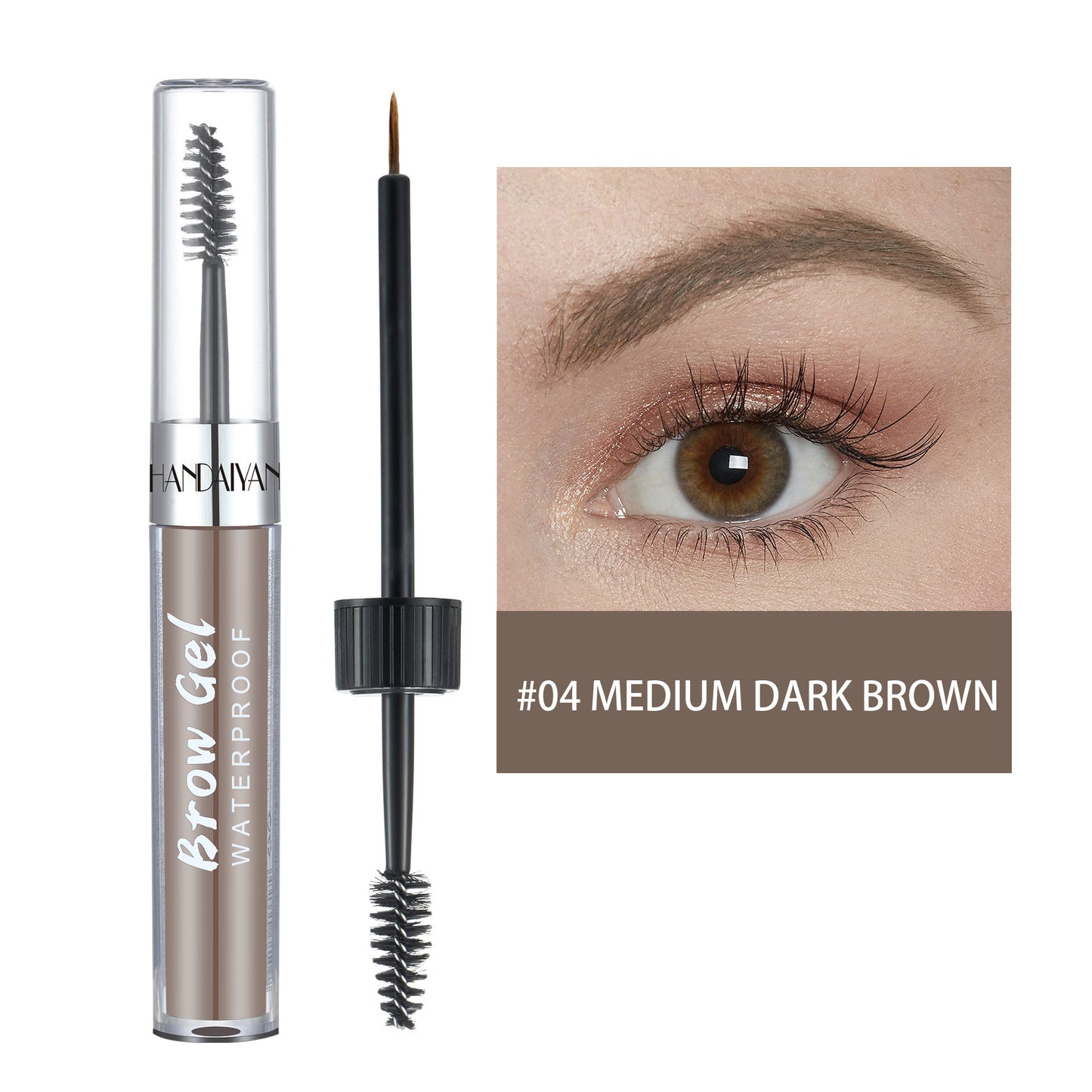 8 Colors Liquid Eyebrow Dye Cream Waterproof Not Easy to Smudge Eyebrow Liquid Dual Brush Easy Color Wild Eyebrow