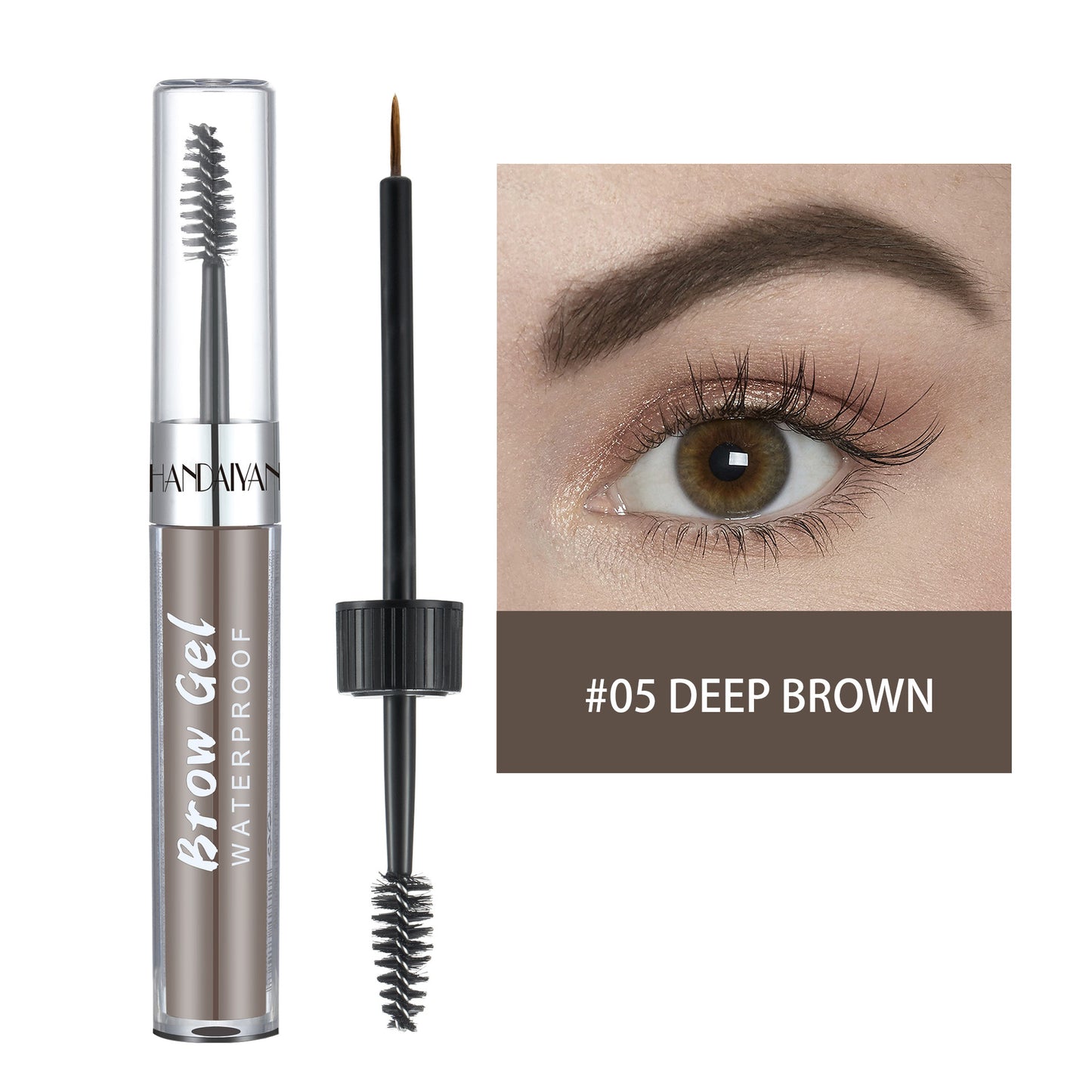 8 Colors Liquid Eyebrow Dye Cream Waterproof Not Easy to Smudge Eyebrow Liquid Dual Brush Easy Color Wild Eyebrow